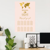 Trouwpaspoort Roze Goud Stoelenplattegrond Poster (Thuiskantoor)