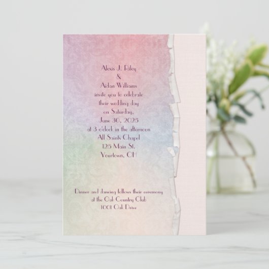 trouwpastelregenboogtorrand kaart (Staand voorkant)