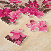 Trouwpauw Botanisch | Roze Couture Legpuzzel (Zijkant)