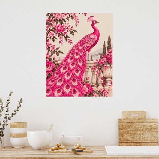 Trouwpauw Botanisch | Roze Couture Poster (Keuken)