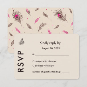 Trouwpauw Botanisch Roze Couture RSVP Kaartje