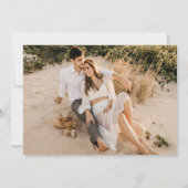 Trouwperzik bloesem waterverf bloemenlandschap save the date (Achterkant)