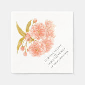 Trouwperzik sinaasappel bloesem bloesem bloemenser servet (Voorkant)