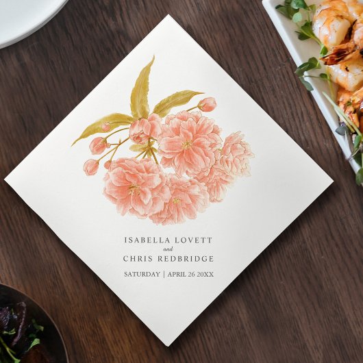 Trouwperzik sinaasappel bloesem bloesem bloemenser servet