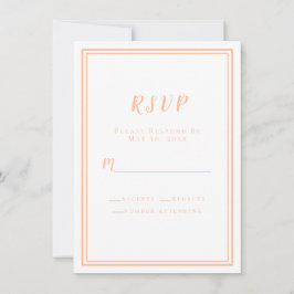 Trouwperzik & Witte Moderne Elegante RSVP Bijlagen