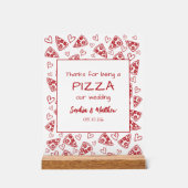 Trouwpizza na feest rood Italiaanse hand getekend Acryl Bord (Voorkant)