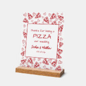 Trouwpizza na feest rood Italiaanse hand getekend Acryl Bord (Hoek)