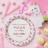 Trouwpizza na feest rood Italiaanse hand getekend Papieren Bordje (Feest)