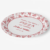 Trouwpizza na feest rood Italiaanse hand getekend Papieren Bordje (Gekanteld)