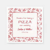 Trouwpizza na feest rood Italiaanse hand getekend Servet (Voorkant)