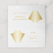 Trouwplaats die Gouden Art Deco Ontwerp plaatsen Plaatskaartje (Buitenkant ongevouwen)