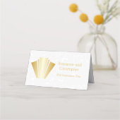 Trouwplaats die Gouden Art Deco Ontwerp plaatsen Plaatskaartje (Achterkant)