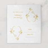 Trouwplaats instellen Gouden Hart Vlinders Plaatskaartje (Buitenkant ongevouwen)