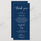 Trouwplaats instelling Dank u, Navy Blue, Kaart (Voorkant / Achterkant)