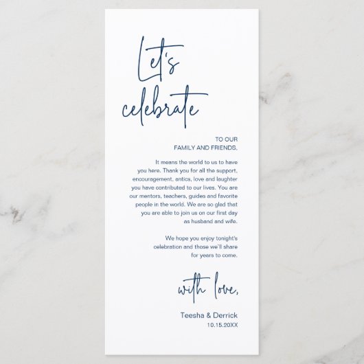 Trouwplaats Instelling Diner Party Dank u kaart (Voorkant)