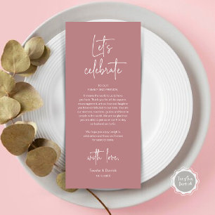 Trouwplaats Instelling Diner Party Dank u kaart