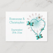 Trouwplaats Instelling Kaart Mint Butterfly Heart Plaatskaartje (Achterkant)