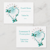 Trouwplaats Instelling Kaart Mint Butterfly Heart Plaatskaartje (Voorkant / Achterkant)