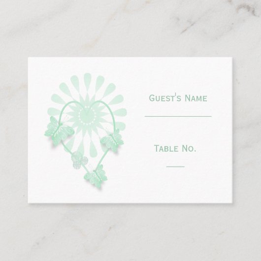 Trouwplaats instelling Kaart pepermunt vlinders Plaatskaartje (Voorkant)
