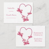Trouwplaats Instelling Kaart Roze Hart Vlinders Plaatskaartje