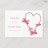Trouwplaats Instelling Kaart Roze Hart Vlinders Plaatskaartje (Voorkant)