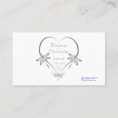 Trouwplaats Instelling Kaart Silver Dragonflies Plaatskaartje (Achterkant)