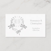 Trouwplaats Instelling Kaart Silver Dragonflies Plaatskaartje (Achterkant)