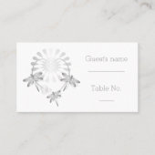 Trouwplaats Instelling Kaart Silver Dragonflies Plaatskaartje (Voorkant)