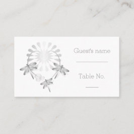 Trouwplaats Instelling Kaart Silver Dragonflies Plaatskaartje