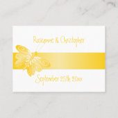 Trouwplaats instelling Kaart Yellow Butterfly Plaatskaartje (Achterkant)