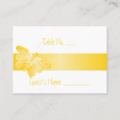 Trouwplaats instelling Kaart Yellow Butterfly Plaatskaartje (Voorkant)