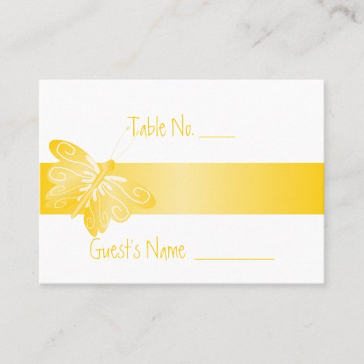 Trouwplaats instelling Kaart Yellow Butterfly Plaatskaartje (Voorkant)