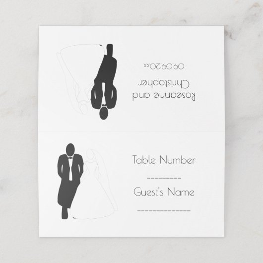 Trouwplaats kaart bruidegom plaatskaartje (Buitenkant ongevouwen)