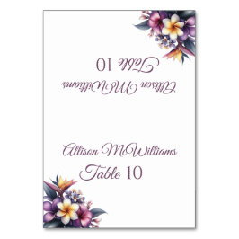 Trouwplaats kaart-Tropische Bloemen-Vegetarisch- Kaart