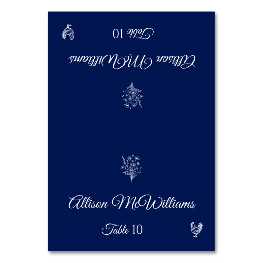 Trouwplaats kaart-Wildbloemen-Pluimvee- Tafel Kaart (Voorkant)