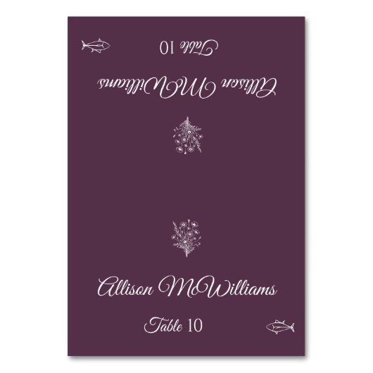 Trouwplaats kaart-Wildflower Elegance Fish Icon- Kaart (Voorkant)