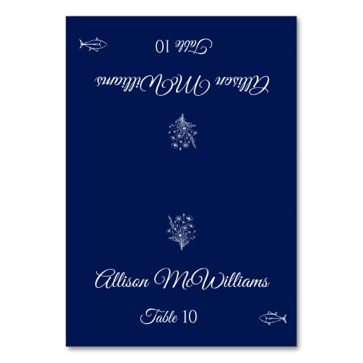 Trouwplaats kaart-Wildflower Elegance Fish Icon- Kaart (Voorkant)