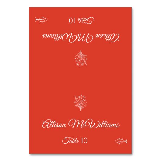 Trouwplaats kaart-Wildflower Elegance Fish Icon- Kaart (Voorkant)