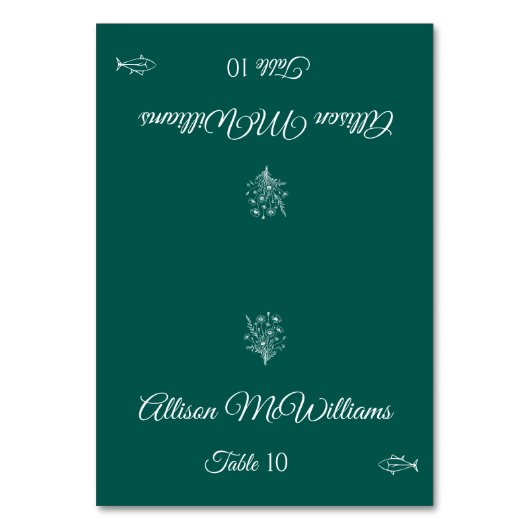 Trouwplaats kaart-Wildflower Elegance Fish Icon- Kaart (Voorkant)