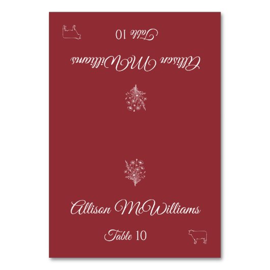 Trouwplaats kaart-Wildflower Elegance-Meat- Kaart (Voorkant)