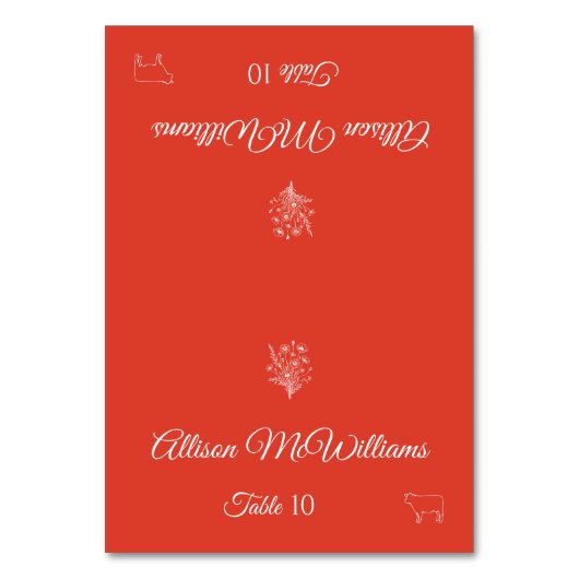 Trouwplaats kaart-Wildflower Elegance-Meat- Kaart (Voorkant)