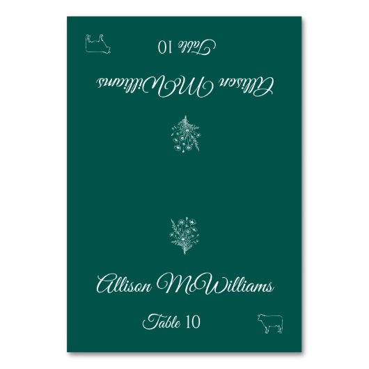 Trouwplaats kaart-Wildflower Elegance-Meat- Kaart (Voorkant)