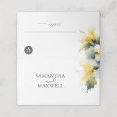 Trouwplaats Kaarten Blauw en Geel Plaatskaartje (Buitenkant ongevouwen)