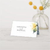 Trouwplaats Kaarten Blauw en Geel Plaatskaartje (Voorkant)