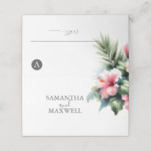 Trouwplaats kaarten blauw en roze plaatskaartje (Buitenkant ongevouwen)