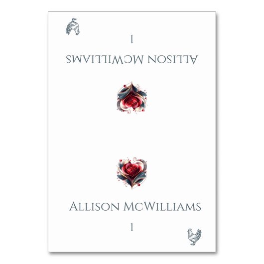 Trouwplaats kaarten-Chicken Icon-Heart Shaped Roos Kaart (Voorkant)