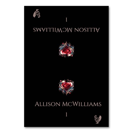 Trouwplaats kaarten-Chicken Icon-Heart Shaped Roos Kaart (Voorkant)