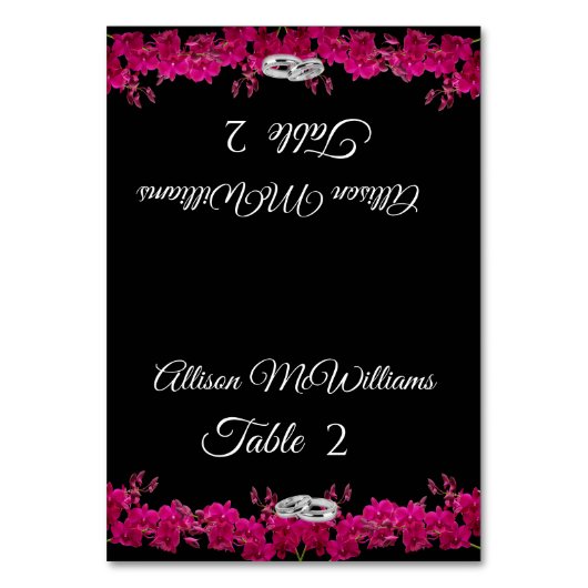 Trouwplaats kaarten-Fuchsia Orchids- Kaart (Voorkant)