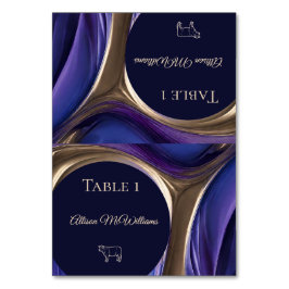 Trouwplaats kaarten-Meat Icon-Blue Paarse Goud- Kaart