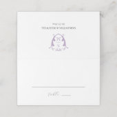 Trouwplaats kaarten Monogram Crest Lila Plaatskaartje (Buitenkant ongevouwen)